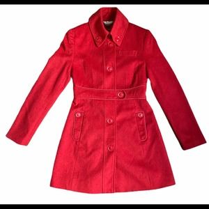 Red Fashion Wool Blend Quality Peacoat size XS